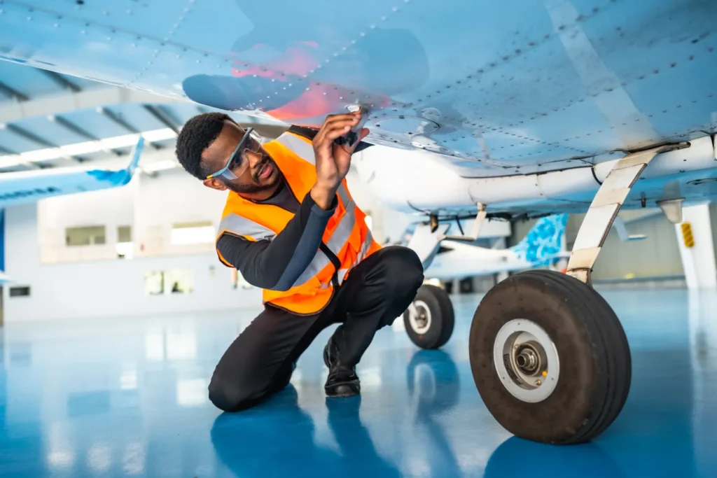 Arircarft inspection done by an FBO team