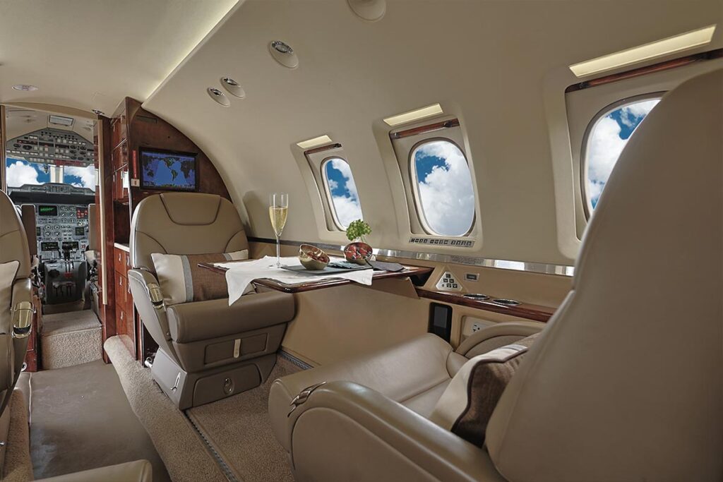 interiror of a provate jet explainig why Private Jet Cost so much